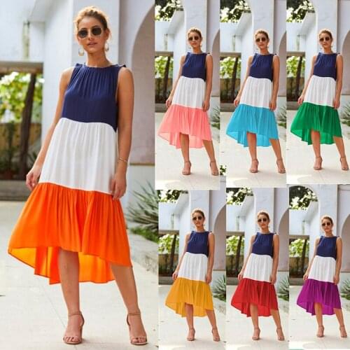Cross Border European and American Fashion Products Multi Color Womens Dress In Summer of 2019 Dress Summer Plus Size