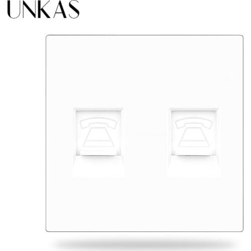 UNKAS B8 DIY Modules Matching Dual RJ12 Telephone Port For Wall Power Socket Free Combination Outlet