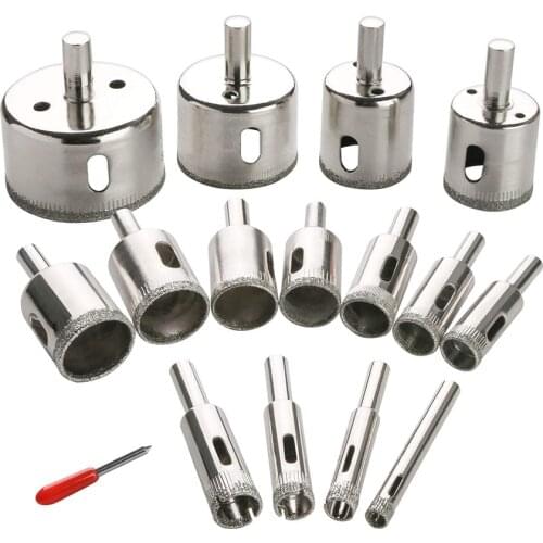 10/15/20pcs Diamond Glass Drill Bit Set Diamond Drill Bit Set Hole Hole Saw Set for Glass Marble Granite Stone woodworking tools