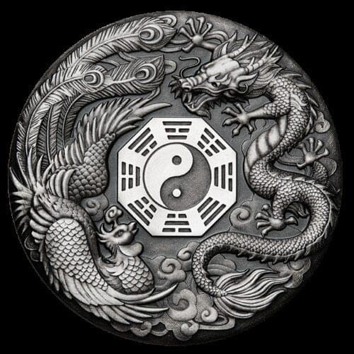 2021 New 1oz Dragon Tiger silver coin silver plated 40mm Elizabeth collectible sourvenir Coins Drop shipping