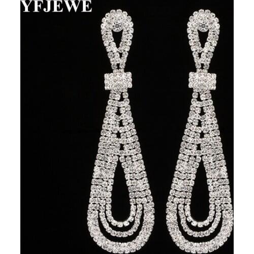 YFJEWE Newest Arrival Luxury Dangle Earrings For Wedding Women Crystal Wedding Earrings Jewelry Gift E451