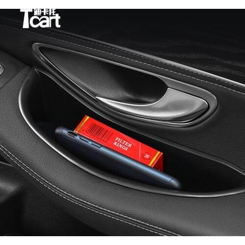 Car Front Door Handle Storage Box Tray For Mercedes for Benz C-Class W205 GLC Class 2015 2016 2017 2018 2019 2020 Organizer