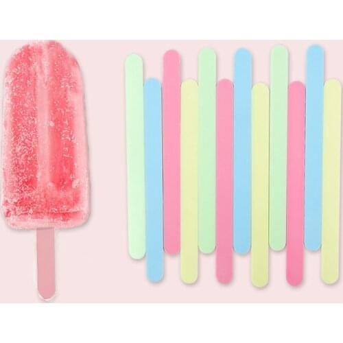10pcs Multicolor Acrylic Mirror Ice Cream Sticks Popsicle Stick Cake Decoration for Wedding Summer Birthday Party Supplies