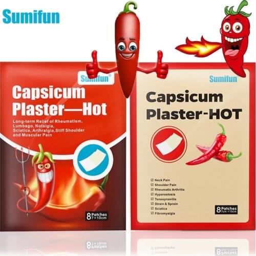 Sumifun 2 Type Hot Pepper Capsicum Pain Relief Patch Back Neck Shoulder Joint Arthritis Chinese Herbal Medical Meridians Pasters