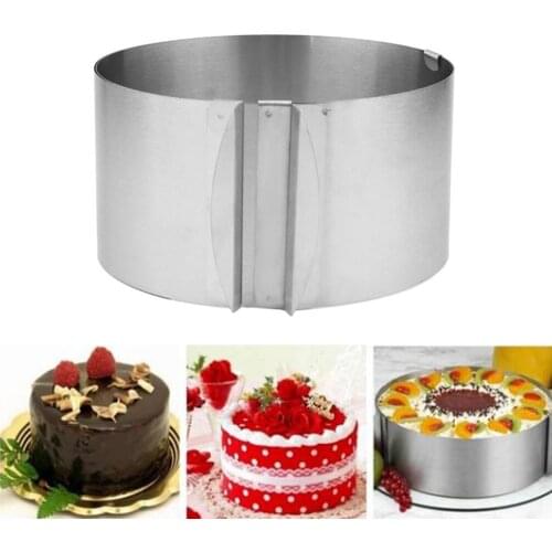 16-30CM Adjustable Mousse Ring Stainless Steel Cake Mold Round Telescopic Cake Ring Cooking Baking Tools Kitchen Cake Circle