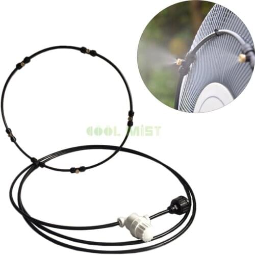 S238 Misting Kit Fan Ring Outdoor Misting System 300/350/400mm Diameter 5 Nozzles and Inline Filter for Patio Garden Greenhouse