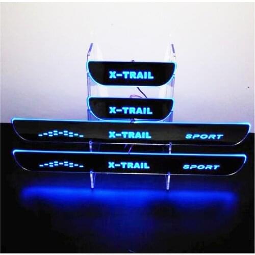 ABAIWAI LED Door Sills For Nissan X-Trail Scuff Plates Guard Car Exterior Parts X Trail 2008-2013 2014 2015 2016 4PCS/SET