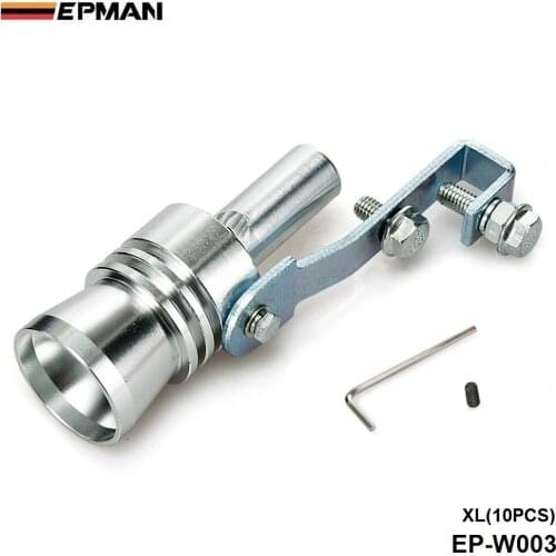 Universal Silver Turbo Sound Exhaust Muffler Pipe Whistle/Fake Blow-off BOV Simulator Whistler Size XL 10PCS/LOT EP-W003
