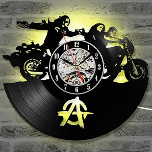 Vinyl record living room retro wall clock fashion creative wall led modern bedroom clock a