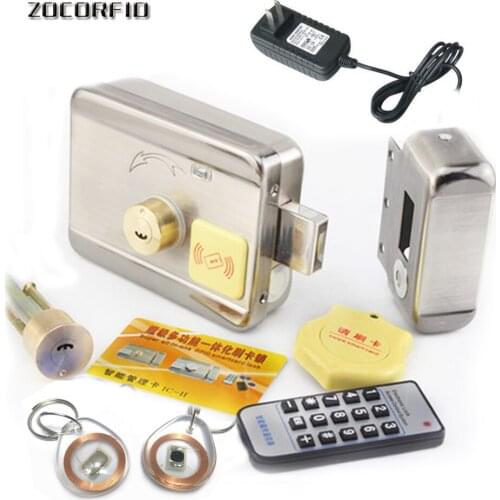 DC12V Electric rim lock for Metal Door Gate Electric Door Lock Opener 125KHZ RFID Card Lock Keyless Lock Electric Release