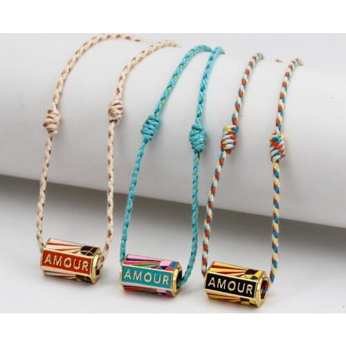 Wish Card 2021 Copper Charm Pendant Necklace for Women Fashion Party Jewelry Multicolor Rope Womens Neck Chain Choker One Piece