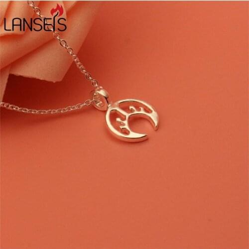 Lanseis10pc Viking pendant - tiny Bear Paw print necklace women jewelry