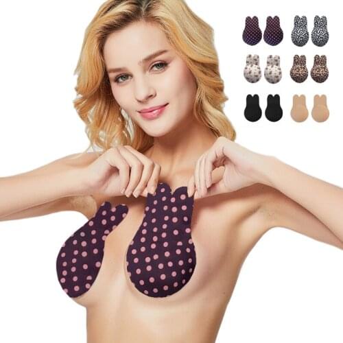 Strapless Women Bras For Adhesive Bra Push Up Silicone Kawaii Rabbit Bralette Invisible Underwear Breast Lift Up Tape Sticky Bra