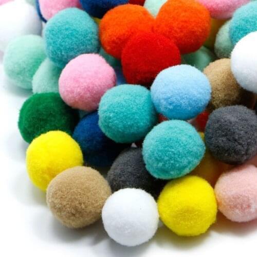 100pcs 10/15/20/25/30mm Soft Fluffy Plush Pom Pom Mini Pompom Balls For Wedding Decoration Kids Toys DIY Craft Supplies
