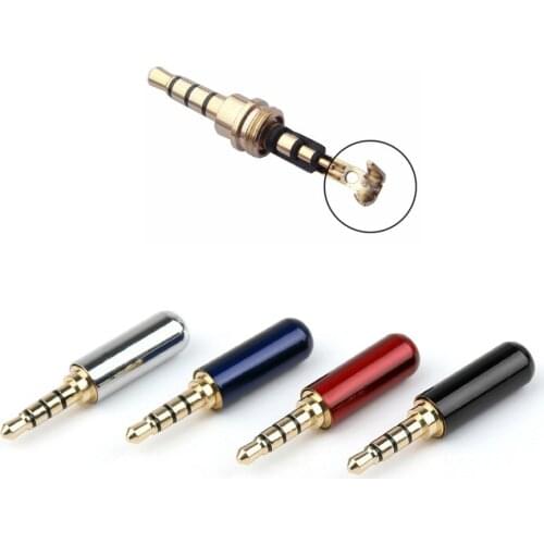 100PCS High quality 1/8 "3.5mm 4 pole Stereo Audio Male Plug for music player soldering