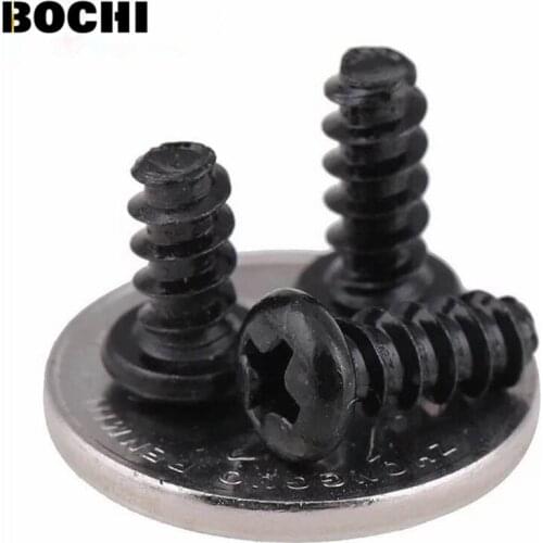 GB/T 100Pcs M2.6 M3 M3.5 M4 PB Phillips Head Micro Screws Round Head Self-tapping Electronic Small Wood Screws SS03