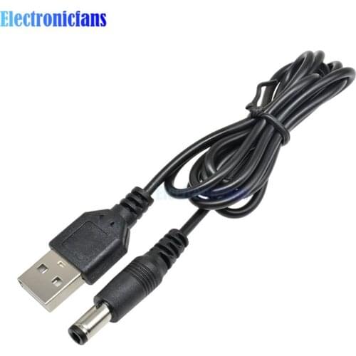 2PCS USB 2.0 to DC 5.5mm X2.1mm 5.5X2.1 0.8M USB to power line Cable MCU Power supply