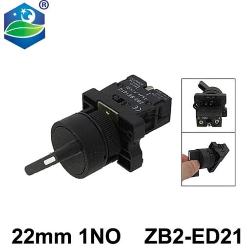 22mm Locking 1 NO Two 2-Position Rotary Selector Select Switch ZB2-ED21