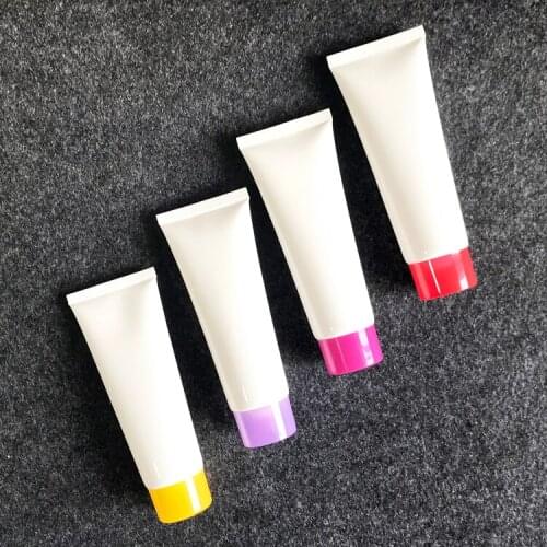 300pcs/lot 80g 80ml White Empty Plastic Squeeze Bottle Cosmetic Facial Cleanser Hand Cream Soft Tube