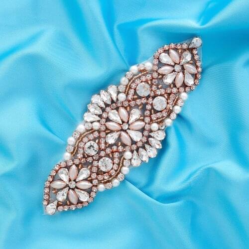 Accessories Applique Wedding Dresses Bridal Clothes Trim Fashion Rhinestones Sewing Silver Crystal Handmade DIY Sticker S106