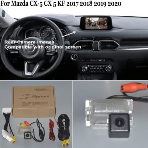 Car Rear view Camera For Mazda CX-5 CX 5 CX5 KF 2017 2018 2019 2020 28 Pins Adapter cable Compatible With Original Screen HD CCD