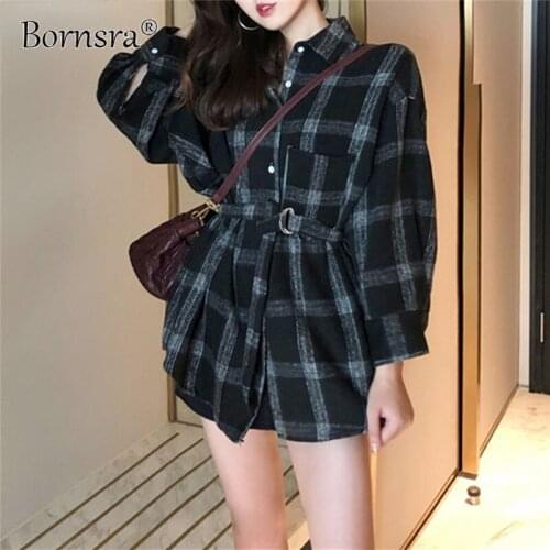 Bornsra Women's Plaid Shirts