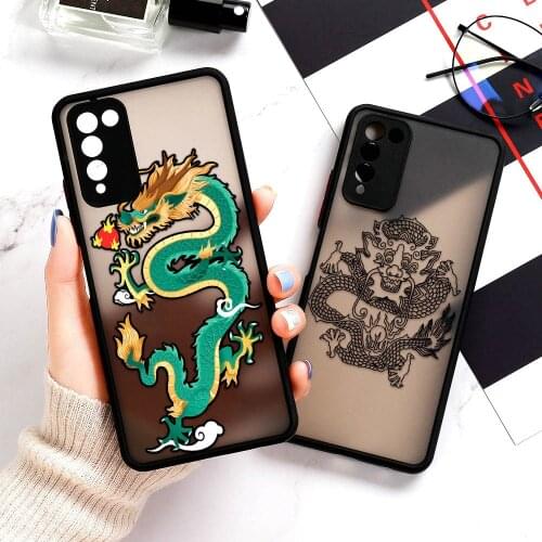 Realme 8 Pro Case For Realme8 Pro C21 C11 C12 C25 C20 V13 C15 Case For OPPO A95 A94 A93 A91 Dragon Pattern Cases Black Cover Bag