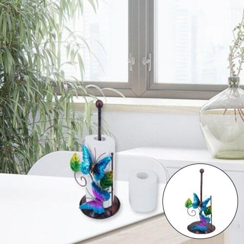Butterfly Decorative Toilet Paper Holder Stand Desktop Free Standing Kitchen Office Table Counter Tissue Paper Roll Holder
