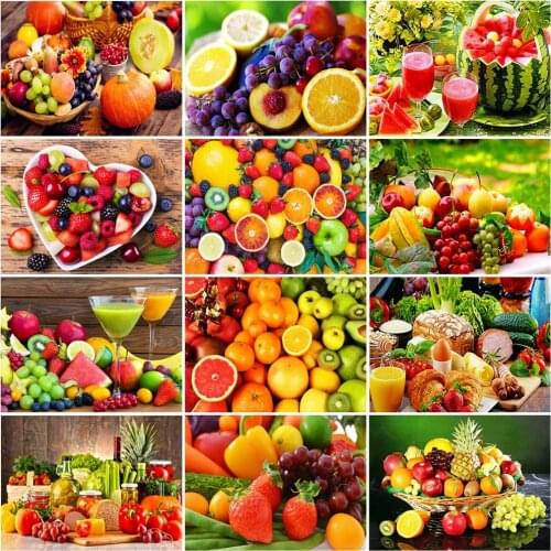 EverShine 5D Diamond Painting Fruit Cross Stitch Full Square Drill Diamond Embroidery Landscape Handicraft Handmade Gift