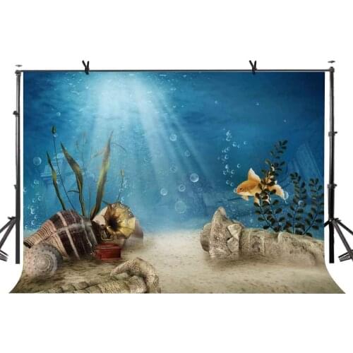 7x5ft Ocean World Backdrop Ancient Underwater World Antique Photographic Background and Studio Photography Backdrop Props