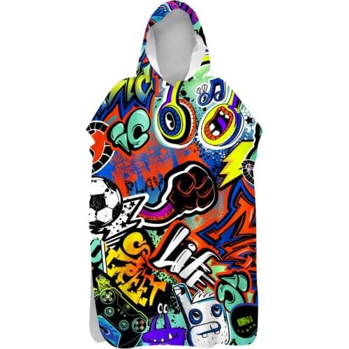 Gamepad Large Beach Towel Wetsuit Changing Men Women Robe Swimming Dry Robe Hooded Bath Towels Surf Poncho Quick Dry Bathrobe