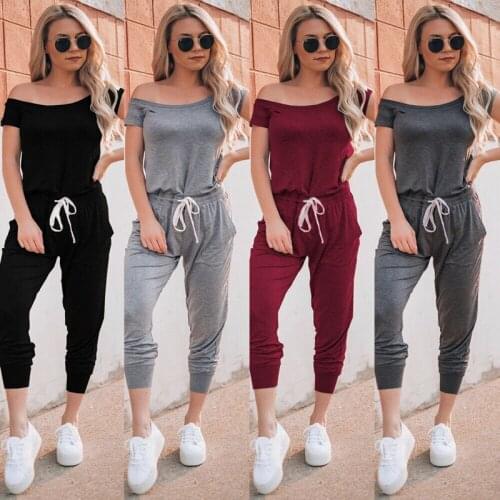 IMCUTE Jumpsuit Womens Casual Loose Short Sleeve Jumpsuit Sexy Lace Strapless Jumpsuit Y2 High Street Elegant Long Workwear
