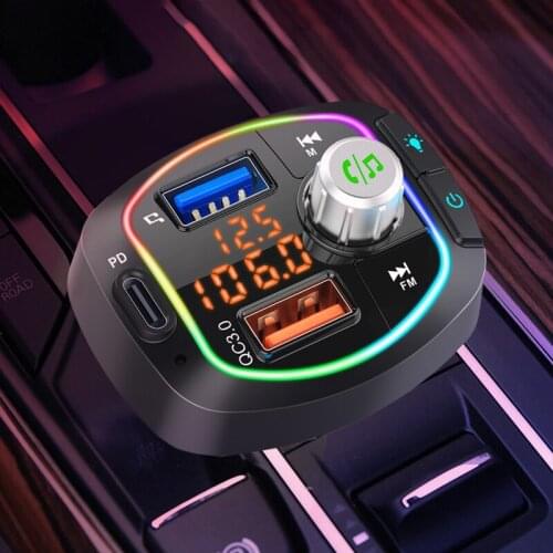 Wireless bluetooth 5.0 FM Transmitter QC3.0 Dual USB Charger Adapter Portable Handsfree MP3 Player Mayitr