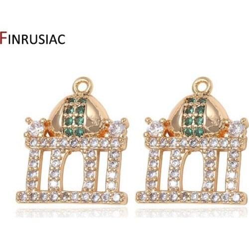 Fashion Castle Pendant with Shiny Zircon Rhinestone , Handmade diy Necklaces Earrings Pendants Components, Jewelry Making Part