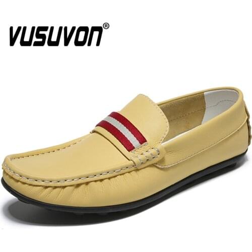 Men loafers Shoes 2020 New Fashion Comfy Slip-on Driving Moccasins Footwear Man Brand Genuine Leather Boat Shoes Men Casual Shoe