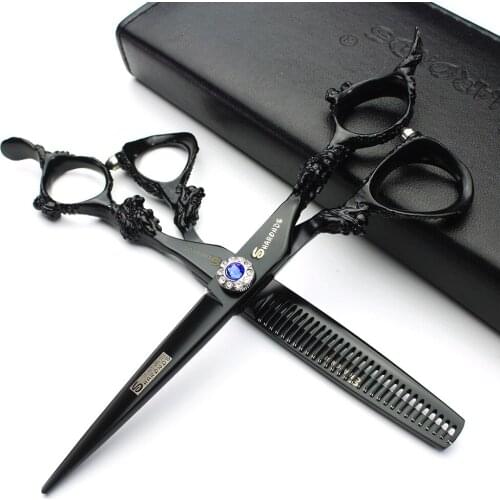 Barber scissors set Japan 6&7&5.5 inches high quality professional hairdressing scissors set for cutting and thinning