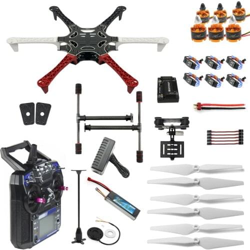Frame kit F550 Hexacopter w/ APM2.8 Flight control GPS 2212 920KV 30A ESC Flysky FS-i6 TX Battery For RC Drone