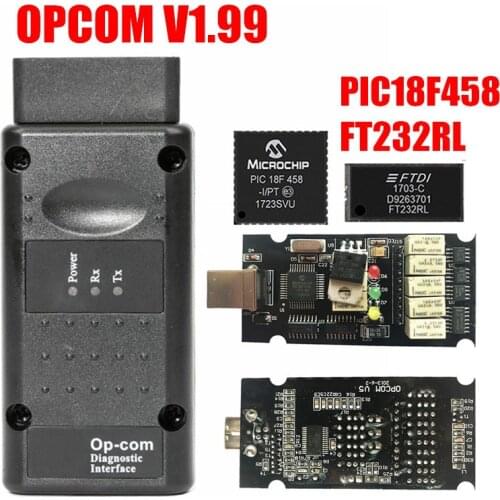 Opcom OP-Com Firmware V1.99 with PIC18F458 Chip and FTDI Chip CAN OBD2 Diagnostic Tool For Opel Support Till Year 2014