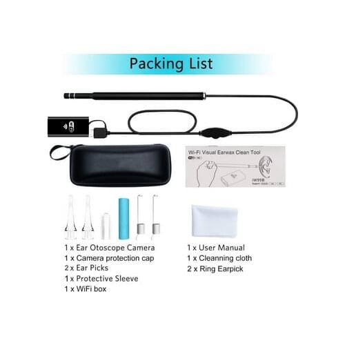 By dhl or ems 200sets Wifi Ear Cleaning Endoscope Camera Waterproof 1.3MP Borescope Inspection Camera Visual Earpick Tool new