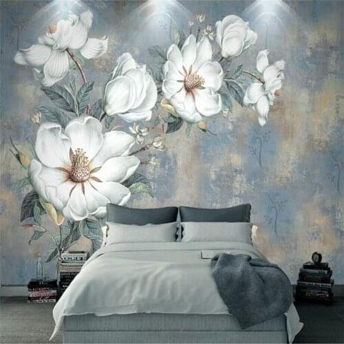 Retro oil painting flower oil painting wall European style wall abstract oil painting professional custom wallpaper mural
