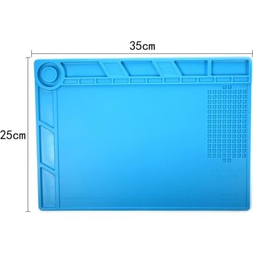 S140 35x25cm Heat Insulation Silicone Pad Desk Mat Maintenance Platform with Magnetic Section BGA Soldering Repair Tool
