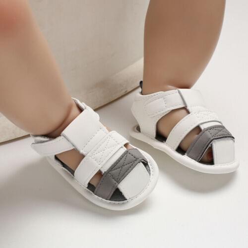 0-18 Months Infant Baby Casual Shoes Girls Boys First Walkers Casual Soft Sole Anti Slip Crib White Sandals Patchwork Summer