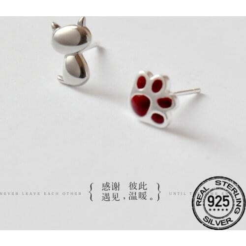 New 925 Sterling Silver Cat Claw Stud Earrings For Women Female Fashion High Quality Cute Hypoallergenic Birthday Jewelry INEFFA