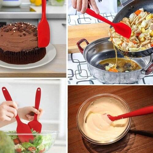 Silicone Cream Baking Scraper Non Stick Butter Spatula Cutter Chocolate Smoother Heat Resistant Kitchen Pastry Tools Scraper