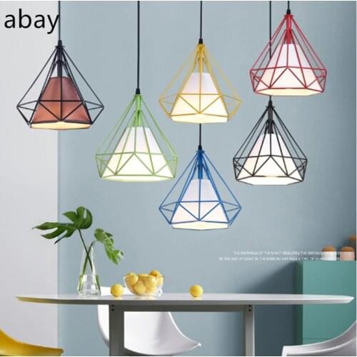 Modern Pendant Light Black Iron Hanging Cage Vintage Led Lamp E27 Industrial Loft Retro Dining Room Restaurant Bar Counter