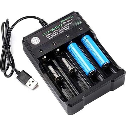 18650 Charger 4-Slot Li-Ion Lithium Battery Player Amplifier Usb Charging Stand Four Independent Charging