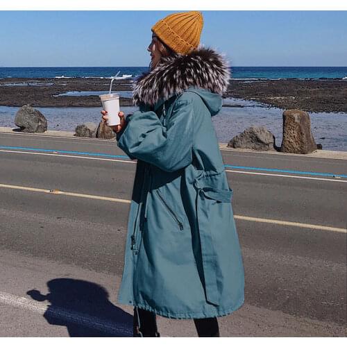 Bella philosophy Women 2019 Real Raccoon Fur Hooded White Duck Down Jacket Thick Warm Loose Female Parkas Women Winter Coat