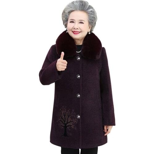Middle-aged Women Jacket Women Winter Imitation mink velvet Overcoat Female Thicken Grandma outfit Warm Casual Loose Outerwear