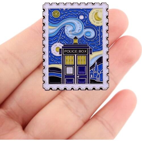 DZ1565 Vintage Starry Night Creativity Enamel Pins Badge for Backpack Collar Lapel Pin Hat Jewelry Birthday Gifts for Friends