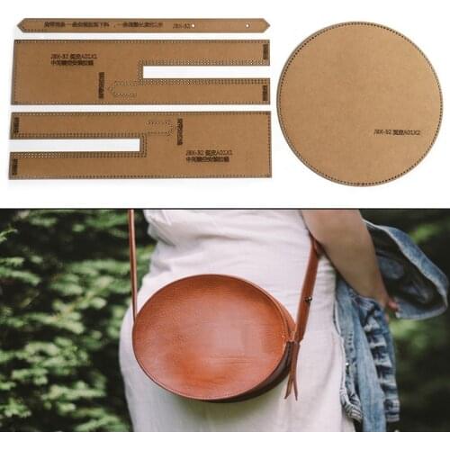 1Set DIY Kraft Paper Template New Creative Round bag Shoulder Bag Crossbody Bag Leather Craft Pattern DIY Stencil Sewing Pattern